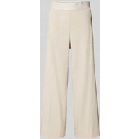 Cambio Wide Leg Stoffhose mit Label-Bund Modell 'CAMERON UTILITY' in Beige, Größe 46 von CAMBIO