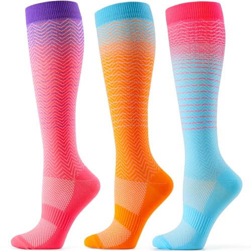 CAMBIVO Kompressionsstrümpfe Damen 3er Pack, Stützstrümpfe 15-20 mmHg, Kompressionssocken Reise, Running, Flug, Thrombosestrümpfe für Schwangerschaft CAMBIVO Kompressionsstrümpfe Damen 3er Pack, Stützstrümpfe 15-20 mmHg, Kompressionssocken Reise, Running, Flug, Thrombosestrümpfe für Schwangerschaft von CAMBIVO