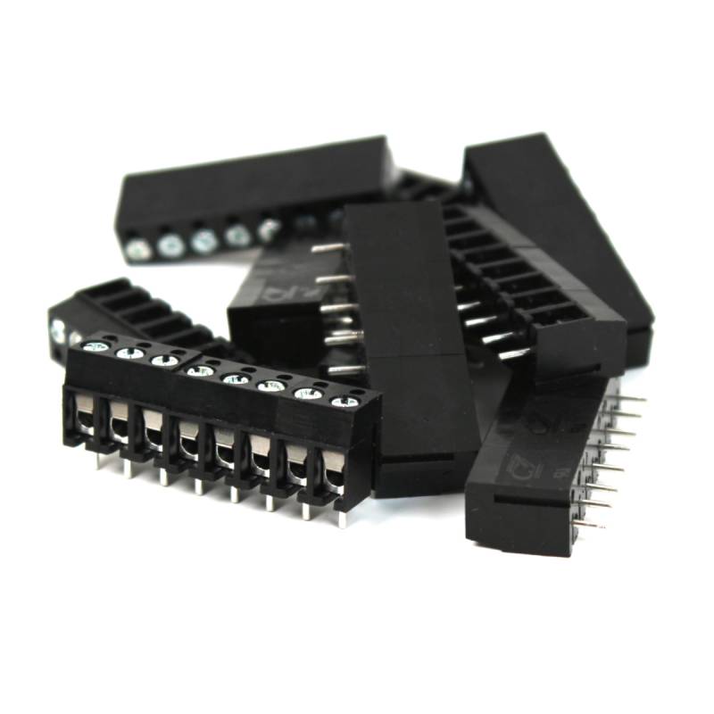 10 Stück Camdenboss CTB1202-8BK Lötbare Schraubklemme 8-pol RM 5 mm 90° von CAMDENBOSS