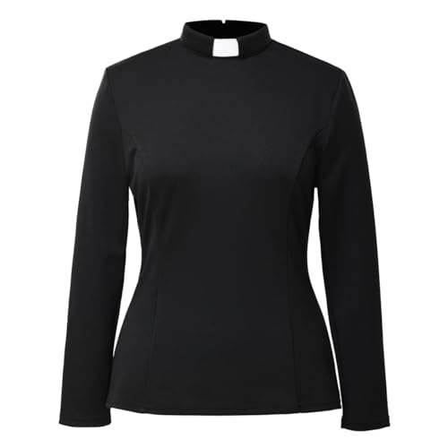 CAMDOM Damen-Bluse, Kirchenpriester, Geisterkragen, Herbst/Winter, Lange Ärmel, schmal CAMDOM Damen-Bluse, Kirchenpriester, Geisterkragen, Herbst/Winter, Lange Ärmel, schmal von CAMDOM