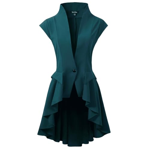 CAMDOM Damen Gothic Steampunk Frack Jacke Renaissance viktorianischer Vamp Wasserfall Weste Tops von CAMDOM