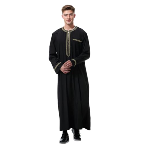 CAMDOM Naher Osten Arabische Herren Roben Muslimische Kaftan Kleidung V-Ausschnitt Thobe Arabisch Muslim Freizeitkleidung von CAMDOM