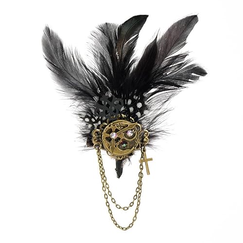 CAMDOM Steampunk Gothic Brosche Anstecknadel Metall Getriebe Quaste Kette Brosche Pin für Frauen Männer Ehemann Geschenke, Einheitsgröße, Metall von CAMDOM