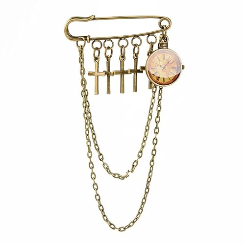 CAMDOM Steampunk Gothic Brosche Anstecknadel Metall Getriebe Quaste Kette Brosche Pin für Frauen Männer Ehemann Geschenke, Einheitsgröße, Metall von CAMDOM