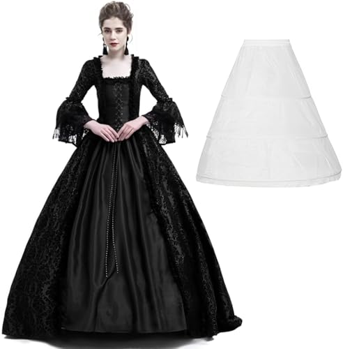 CAMDOM Viktorianische Kleider für Frauen Vintage Court Maskerade Kleid Mittelalter Gothic Lolita Party Swinging Abendkleid mit Petticoat von CAMDOM
