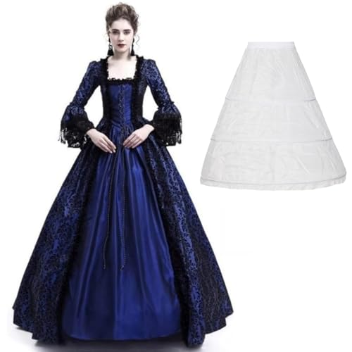 CAMDOM Viktorianische Kleider für Frauen Vintage Court Maskerade Kleid Mittelalter Gothic Lolita Party Swinging Abendkleid mit Petticoat von CAMDOM