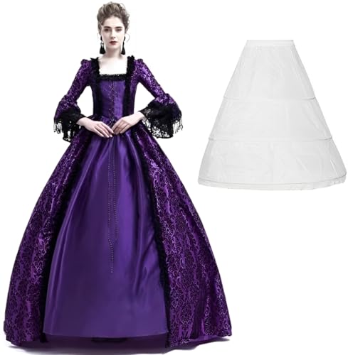 CAMDOM Viktorianische Kleider für Frauen Vintage Court Maskerade Kleid Mittelalter Gothic Lolita Party Swinging Abendkleid mit Petticoat von CAMDOM