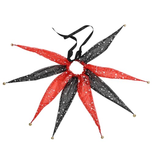CAMDOM Viktorianischen Kragen Spitz Mesh Clownkragen Narren Halsstück mit Jingle Bell Neck Kostüme Weihnachten Karneval Cosplay Zubehör von CAMDOM