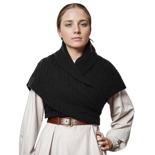 CAMDOM Warmer Winterschal Damen Mittelalterlich Vintage Gestrickt Gemütlich Wickelschal Geschenk Muttertag Handmade Strickwaren Winter Accessoires Damenmode Schal Umhang Dreieckstuch von CAMDOM