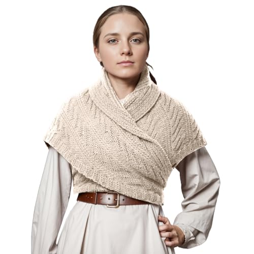 CAMDOM Warmer Winterschal Damen Mittelalterlich Vintage Gestrickt Gemütlich Wickelschal Geschenk Muttertag Handmade Strickwaren Winter Accessoires Damenmode Schal Umhang Dreieckstuch von CAMDOM