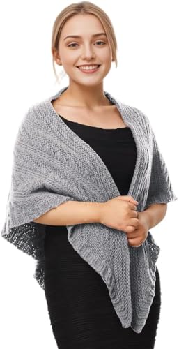 CAMDOM Warmer Winterschal Damen Mittelalterlich Vintage Gestrickt Gemütlich Wickelschal Geschenk Muttertag Handmade Strickwaren Winter Accessoires Damenmode Schal Umhang Dreieckstuch von CAMDOM