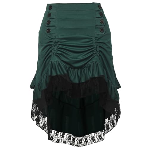 CAMDOM Viktorianischer Steampunk Rock für Damen Renaissance Mittelalter Maxirock Hohe Taille A-Linien Rüschen Lang Rock Gothic Vintage Cosplay Kostüm für Halloween und Karneval CAMDOM Viktorianischer Steampunk Rock für Damen Renaissance Mittelalter Maxirock Hohe Taille A-Linien Rüschen Lang Rock Gothic Vintage Cosplay Kostüm für Halloween und Karneval von CAMDOM