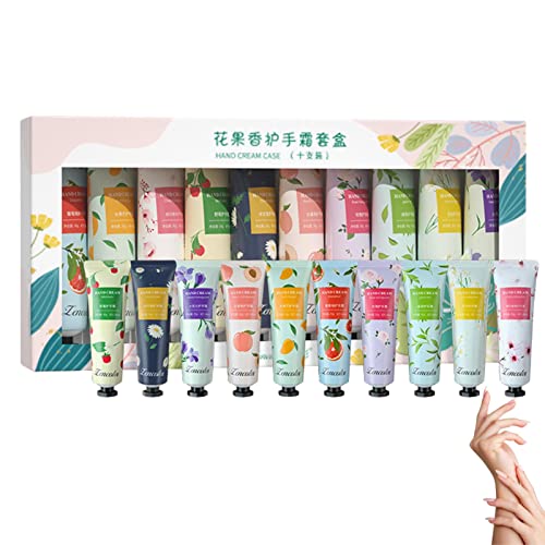 Mini Handcreme Set 10 Stück Pflanzenduft Handcreme Damen Handcreme Geschenkset Feuchtigkeitsspendende Handlotion Mini Handcreme Geschenkset Handpflegecreme Für Sehr Trockene Rissige Hände von CAMEIRGOU