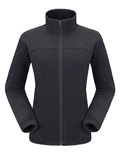 CAMEL CROWN Damen Full Zip Fleece-Jacken mit Taschen Soft-Polar-Fleece-Mantel-Jacken-Strickjacke für Frühjahr im Freien groß New Grau von CAMEL CROWN