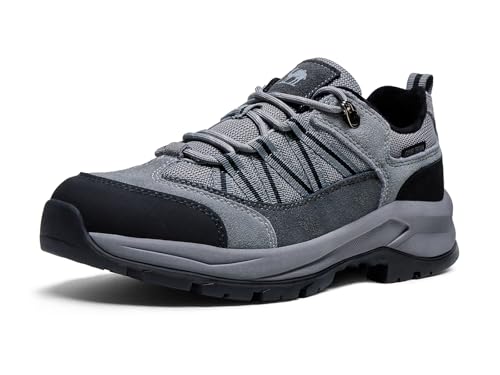 CAMEL CROWN Damen Wanderschuhe Leicht Rutschfest Atmungsaktiv Outdoor Trail Trekking Sneaker Walking Niedrige Höhe, GRAU, 39 EU von CAMEL CROWN