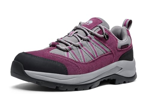 CAMEL CROWN Damen Wanderschuhe Leicht Rutschfest Atmungsaktiv Outdoor Trail Trekking Sneaker Walking Niedrige Höhe, Violett, 36 EU von CAMEL CROWN
