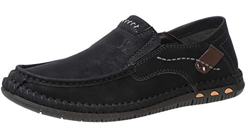 CAMEL CROWN Lässige Herren-Slipper aus Leder, flexible Wanderschuhe für Herren, Wandern, Fahren (Schwarz, Braun, Größe 40-47), Schwarz2024, 8 Narrow von CAMEL CROWN