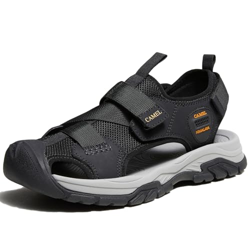 CAMEL CROWN Herren Wandersandalen Geschlossene Zehenpartie, Schwarz, 42.5 EU von CAMEL CROWN