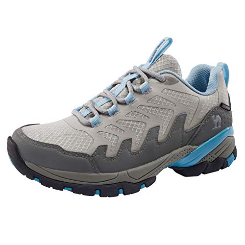 CAMELSPORTS Damen Wanderschuhe Wasserdicht Leicht Traillaufschuhe rutschfest Atmungsaktiv Outdoor Sneakers für Trekking Walking, GRAU, 39.5 EU von CAMELSPORTS