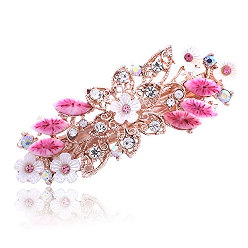 Haarklammer Blume Barrettes Harz Foral Haarspange Barrette Nette Haarnadel Headwear Zubehör Geschenk for Frau Mädchen 6 Farben Haarklammer Groß(34D) von CAMEMO