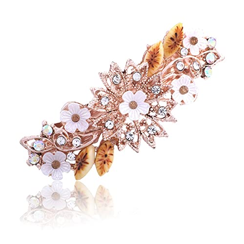 Haarklammer Blume Barrettes Harz Foral Haarspange Barrette Nette Haarnadel Headwear Zubehör Geschenk for Frau Mädchen 6 Farben Haarklammer Groß(35D) von CAMEMO