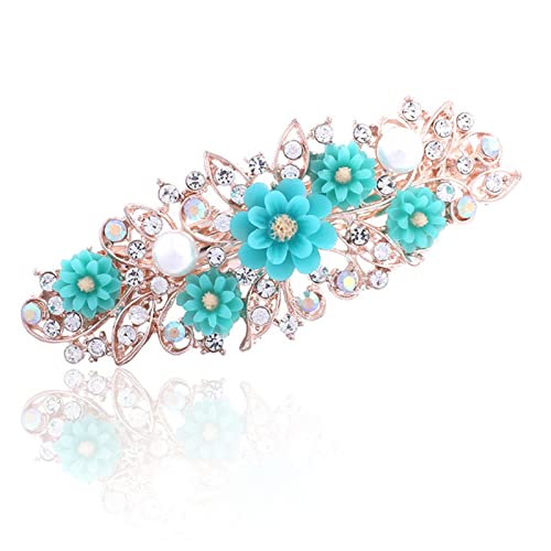 Haarklammer Blume Barrettes Harz Foral Haarspange Barrette Nette Haarnadel Headwear Zubehör Geschenk for Frau Mädchen 6 Farben Haarklammer Groß(36E) von CAMEMO