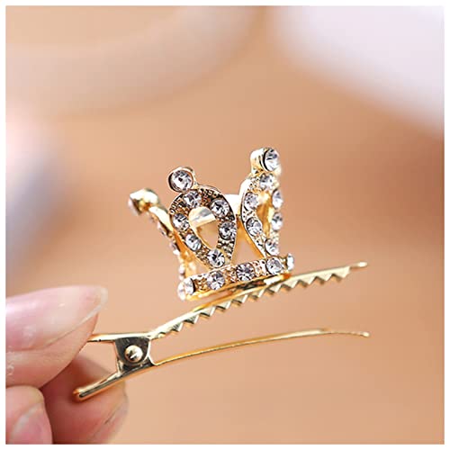 Haarklammer Nette Kristall Prinzessin Party Crown Tiara Haarnadelclip Silber Überzogene Damen Haarschmuck Haarklammer Groß(Model 2) von CAMEMO