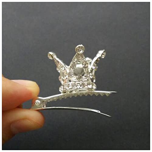 Haarklammer Nette Kristall Prinzessin Party Crown Tiara Haarnadelclip Silber Überzogene Damen Haarschmuck Haarklammer Groß(Model 8) von CAMEMO