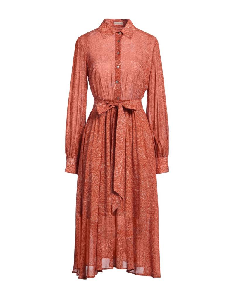 CAMICETTASNOB Midi-kleid Damen Rostrot von CAMICETTASNOB