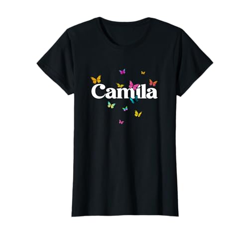 Camila - Schöner Mädchen Name mit bunten Schmetterlingen T-Shirt Camila - Schöner Mädchen Name mit bunten Schmetterlingen T-Shirt von CAMILA Tochter Enkel Geburtstag Geschenkideen