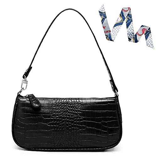 CAMILIFE Handtasche Damen Vintage, Umhängetasche mit Schickem Krokoprägung-Druck, Kleine Umhängetasche Damen,Damen Schultertasche,Frau Vintage Shoulder Mini Bag von Camilife