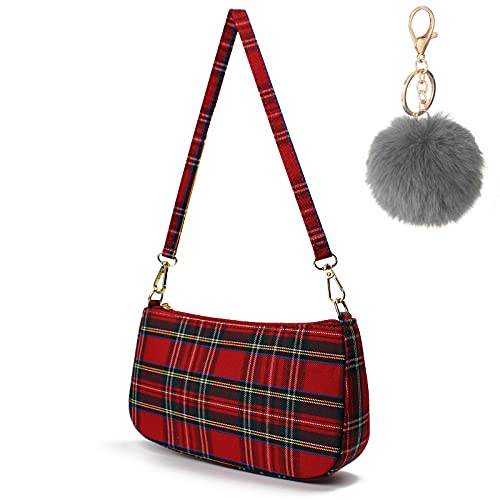 Retro kariert segeltuchtasche Achsel Karierte Tasche Damen Tasche Kleine Segeltuchtasche y5k Fashion Kleine Handtaschen für Frauen von Camilife