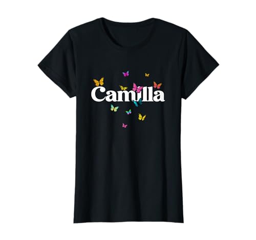 Camilla - Schöner Mädchen Name mit bunten Schmetterlingen T-Shirt Camilla - Schöner Mädchen Name mit bunten Schmetterlingen T-Shirt von CAMILLA Tochter Enkel Geburtstag Geschenkideen