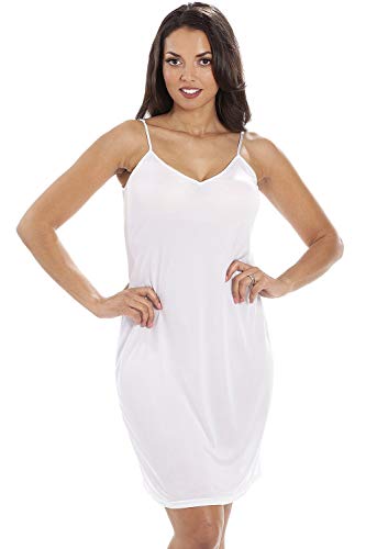 Camille Damen Knielanges Full Slip Chemise 46 White von Camille