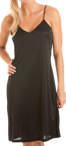 Camille Damen Knielanges Full Slip Chemise 50 Black von Camille