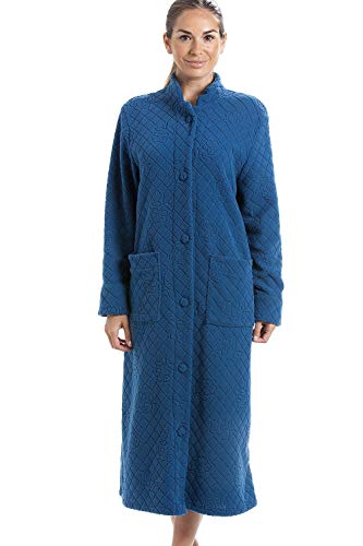 Camille Damen Weiches Fleece Florale Durchlänge Button Up Hausmäntel 48-50 JADE von Camille