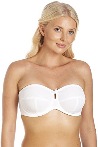 Camille Damen trägerloser mehrwegiger, Nicht gepolsterter Bügel-BH 85C White von Camille