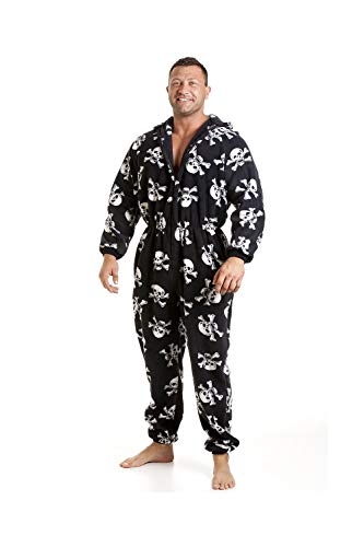 Camille Herren Soft Fleece Onesies XXXXL Black and White Skull von Camille