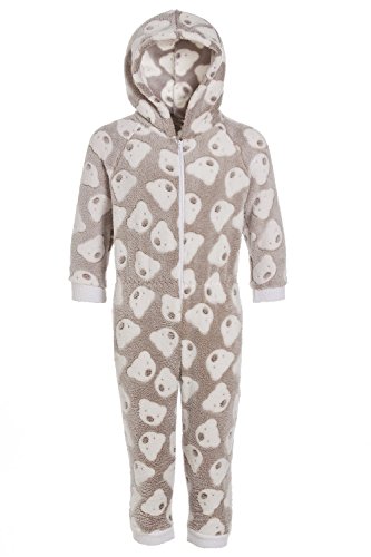 Camille Kinder Supersoft Snuggle Fleece Nerz Teddy Bear Print All In One Onesies 12-14 Yrs von Camille