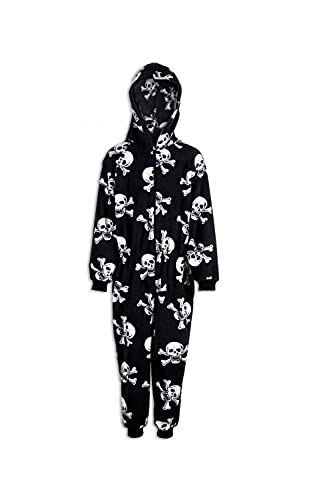 Camille Kinder Totenkopf Print Onesie Pyjama Sets 12-14 Years Black White Skull von Camille