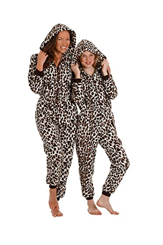 Camille Kinder Tierdruck Onesie Pyjama Sets 12-14 Years Brown Snow Leopard von Camille