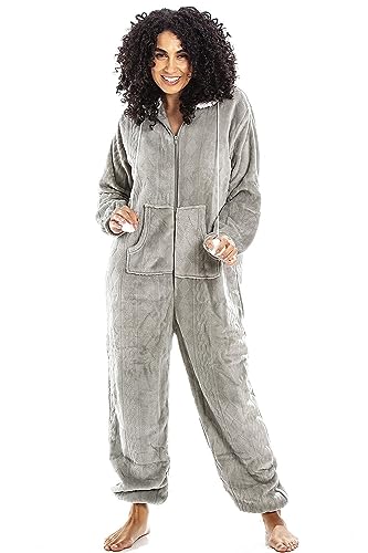 Camille Supersoft Fleece Onesies Für Damen 42-44 Grey Nina Onesie von Camille