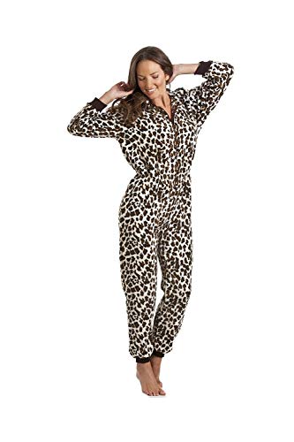 CAMILLE Weiche Fleece-Onesies mit Animal-Print Womens 38-40 Wild Leopard von Camille