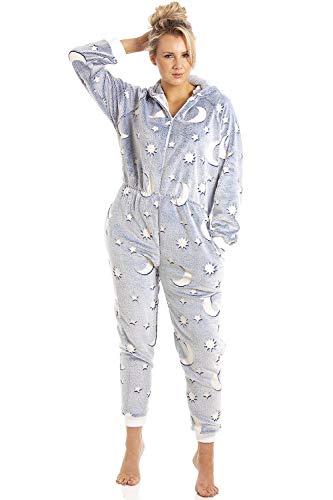 CAMILLE Womens im Dunkeln leuchten Sterne Print Onesies 38/40 Grey von Camille