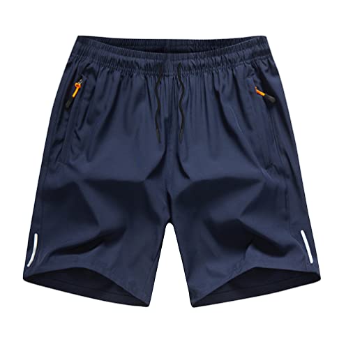 CAMLAKEE Jungen Shorts Kinder Kurze Hosen Jungs Sommer Sportshorts Bermudas Trainingshose mit Elastischem Bund Blau DE: 158-164 (Herstellergröße 165) von CAMLAKEE