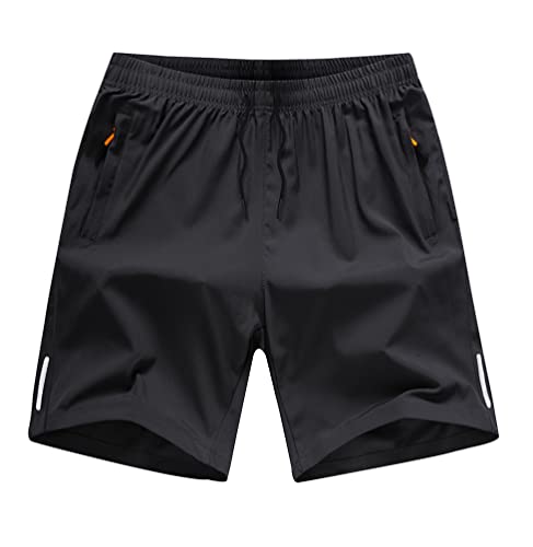 CAMLAKEE Jungen Shorts Kinder Kurze Hosen Jungs Sommer Sportshorts Bermudas Trainingshose mit Elastischem Bund Schwarz DE: 134-140 (Herstellergröße 140) von CAMLAKEE