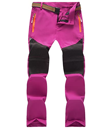 CAMLAKEE Jungen Wanderhose Trekkinghose Kinder Zip Off Hose Atmungsaktiv 2-in-1 Jungs Funktionshose Sommer Rose DE: 104-110 (Herstellergröße 110) von CAMLAKEE