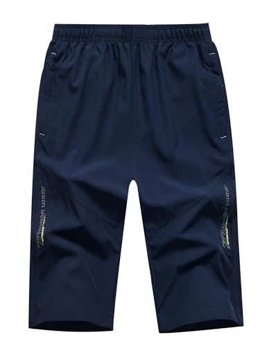 CAMLAKEE Kinder Kurze Hosen Sommer Jungen Shorts Sporthosen Sommerhose Leicht Kindershorts Blau DE: 128-134 (Herstellergröße 130) von CAMLAKEE