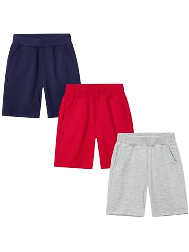 CAMLAKEE Kinder Shorts Jungen Kurze Hosen 3er Pack Jungs Baumwolle Pull-on Sommershorts Elastikbund Kinderhosen Stil 11 DE: 104-110 (Herstellergröße 120) von CAMLAKEE