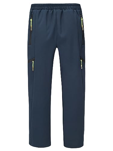 CAMLAKEE Kinder Trekkinghose Jungen Wanderhose Winterhose Mädchen Warme Arbeitshose mit Elastischem Bund Navy DE: 158-164 (Herstellergröße XXL) von CAMLAKEE